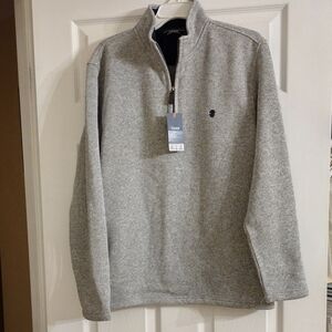 Izod Light Gray Quarter-Zip Pullover Sweater